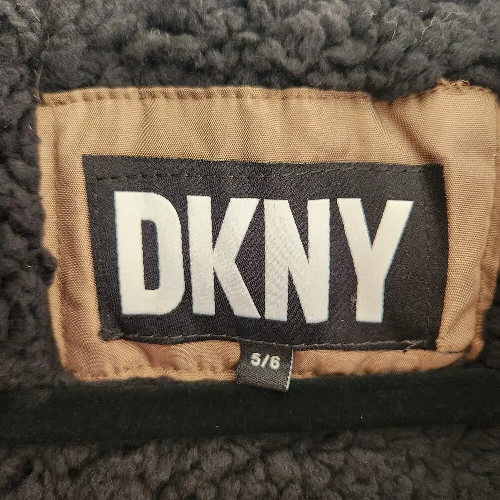 DKNY Kids Size‎ 5/6 Brown Insulated Puffer Jacket Brand New with Tags